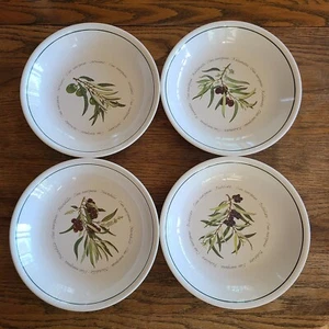 Williams Sonoma ~ 9 1/2" Pasta Bowls ~ Set of 4 ~ "Olea Europaea" Olives ~ EUC - Picture 1 of 14