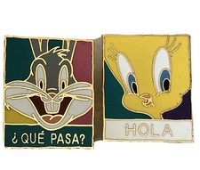 Vtg Looney Tunes Bugs Bunny Tweety Bird Pins 1994 Spanish HTF Warner Bros A845