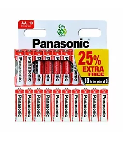 100 x Panasonic AA Zinc Carbon Batteries R6 1.5V Long Expiry Date - Picture 1 of 3