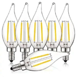 6 LED CA10 4W Chandelier Light Bulbs Candle Style - Picture 1 of 3