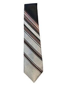 Alexander's for Men Black & Gray Stripes Vtg Necktie Polyester from Switzerland - Picture 1 of 15