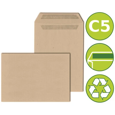 Versandtaschen Briefumschläge Kuverts DIN C5 162 x 229 mm Selbstklebung braun