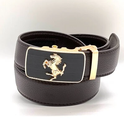 Correas Cinturones de Piel Hebilla Automática Hombre Hebilla Cinturones Cuero Jeans Foto 1 de 4