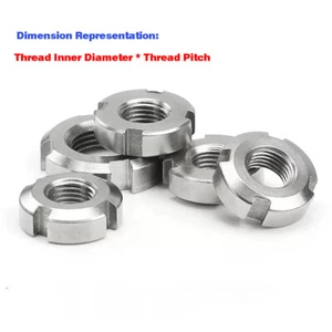 304 stainless steel anti-backward locking four slotted nuts and nuts M10-M85 - Picture 1 of 6