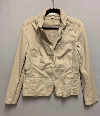 Blazer St. John's Bay para mujer grande tostado sarga elástico 3 botones chaqueta preppy Foto 1 de 4