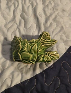 McCoy Pottery Frog Toad Planter Green Soap Dish Scrub Pad Holder VTG MCM - Picture 1 of 11