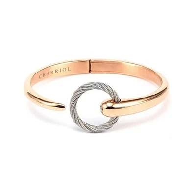 Charriol Infinity Zen Rose Gold PVD Steel Cable Bangle 04-102-1232-0 Size M - Image 1 of 4