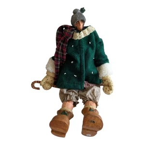 Vintage Williraye Studio Puppe Folks Mrs. Claus 1997 Figur Regal Sitter rustikal - Bild 1 von 22