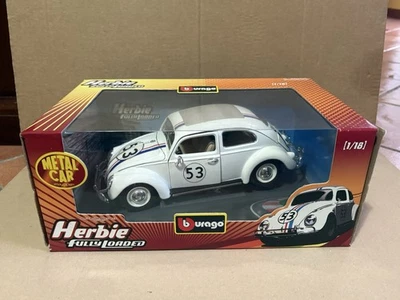 Burago VW Volkswagen beetle HERBIE film car 1/18 perfetto - Immagine 1 di 3