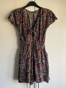 OASIS Pink Floral Bohemian Playsuit With V Neckline And Front Knot Size 8 - Picture 1 of 5