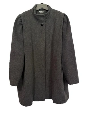 Abrigo gris KAREN vintage de finales de los 70’s-80’s talla L/XL mezcla de lana cachemir pesado preppy Foto 1 de 4