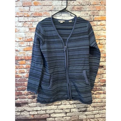 Azul Rayas Punto Royal Robbins Ajuste Estándar Suéter Chaqueta Mujer’s Talla Pequeña Foto 1 de 4