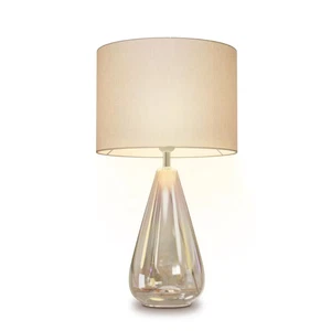 20 In. Atmosphere LED Clear Glass Table Lamp with Linen Shade - Picture 1 of 7