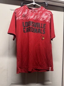 Louisville Cardinals Shirt Adidas Climalite Short Sleeve Red Men Medium - Picture 1 of 5
