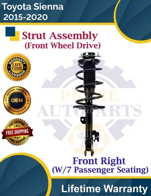 Puntal delantero derecho de alta calidad para Toyota Sienna 2015-2020 2x2 garantía de por vida Foto 1 de 4