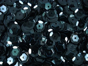 Sequins 8mm Black Opaque 25g DIY Crafts Sewing Dressmaking Embellishment - Picture 1 of 2