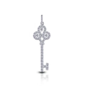 1.32ctw E VS1 Round Brilliant Earth Mined Certified Diamonds White Gold Pendant - Picture 1 of 5