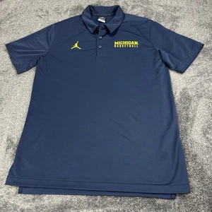 Jordan Short Sleeve Polo Michigan Wolverines Men’s Large University Of Michigan - Picture 1 of 14