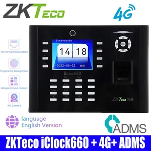 ZKteco iclock660 4G+ADMS 3,5 pulgadas Huella Dactilar Tiempo Asistencia y Control de Acceso - Imagen 1 de 9