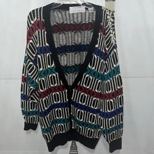 Vintage Cambridge Classics Strickjacke Pullover Herren Large Geometric Knit 90s  - Bild 1 von 9