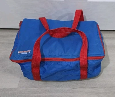 VINTAGE ESSO LUBRICARE COOL BAG - BLUE / RED - ADVERTISING - COOLER LUNCH CARRY - Image 1 of 4