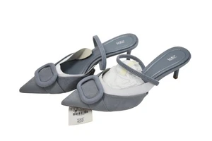 Zara Schuhe Damen Größe 6 Grau Spitz zulaufend Pfennigabsatz Pantolette Schnalle 2219/610/400 - Bild 1 von 11