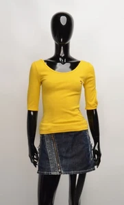 Vintage Vivienne Westwood Red Label Yellow 3/4 Sleeve Top Size S - Picture 1 of 9