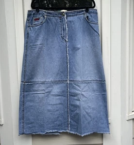 Maxi Falda LAUREN JEANS CO. Ralph Lauren Vintage Talla 16W Azul Denim Abertura Trasera - Imagen 1 de 12