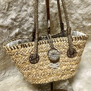 Anya Hindmarch Mini Cage Basket Bag Braided Leather Gold Women's from Japan - Picture 1 of 24