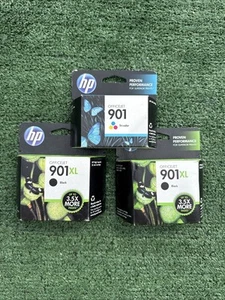 Cartuccia di inchiostro HP 901XL 2 - nero HP 901 stampante tricolore Hewlett scadenza 2013-2015 - Foto 1 di 5
