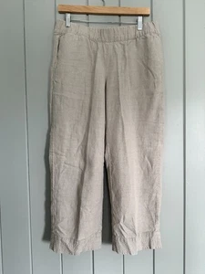 J. Jill Pure Jill 100% Leinen Hose S Small Oatmeal Khaki Pull-On Taschen Cropped - Bild 1 von 5