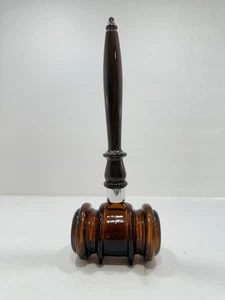 Avon Vintage Judge Gavel After Shave Cologne Brown Glass Bottle Empty - Picture 1 of 2