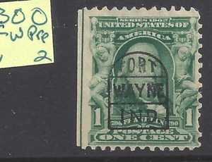 US Scott #300 Fort Wayne, IN tombstone style PRECANCEL, Estate lot 2! - Picture 1 of 1