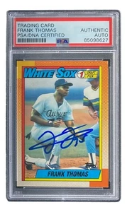 Frank Thomas Signed 1990 Topps #414 Chicago White Sox Rookie Card PSA/DNA - Picture 1 of 3