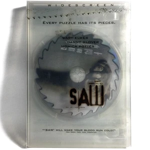 Saw (DVD, 2004, Widescreen) w/ Mylar Slipcover !    Cary Elwes   Tobin Bell - Picture 1 of 3