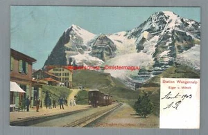 Postal Suiza Wengen, Wengernalpbahn?   Estación 1909 EXCELENTE - Imagen 1 de 2
