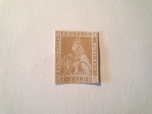 Francobollo Granducato di Toscana 1857 Leone Marzocco 1 soldo nuovo senza gomma - Foto 1 di 1