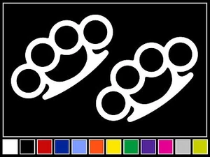 (2) BRASS KNUCKLES Vinyl Decal Sticker JDM Drift Racing Turbo - Picture 1 of 1