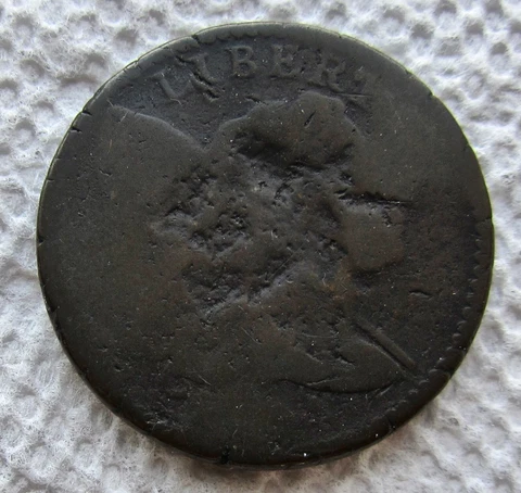 1794 Liberty Cap Flowing Hair Large Cent Weak Date 4 Shows Damaged Hole Filler Cover