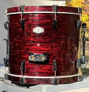 Pearl Vision 22 x16 Strata Red Bass Kick Drum Wrap - Picture 1 of 21