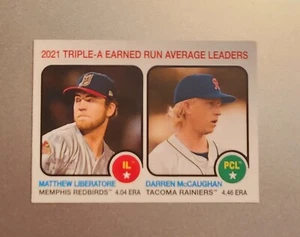 2022 TOPPS HERITAGE MINOR LEAGUE AAA ERA LEADERS Liberatore McCaughan #65 - Picture 1 of 1