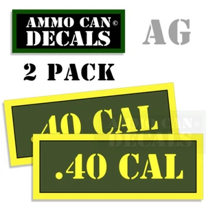 40 CAL Ammo Can Box Decal Sticker Set bullet Gun safety Hunting labels 2 pack AG - Picture 1 of 2