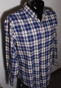 L.L. BEAN Blue Corduroy Flannel Long Sleeve Shirt Men's Size M Reg. - Picture 1 of 6