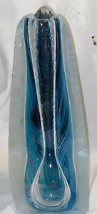 "Impresionante jarrón checo Jizerske Sklo Union, vidrio artístico transparente años 60 ~ 9 3/4"" X 4"" aprox" - Imagen 1 de 16