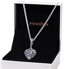 Authentic Pandora Necklace Sparkling Blue Moon Stars Heart #399232c01 19.7 Inch