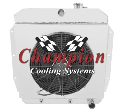 AR 2 Row 1" Tubes Radiator W/ 16" Fan and Shroud for 1955 - 1959 Chevrolet Truck - Image 1 of 4