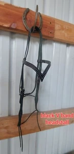 Nuevo caballo tachuela banda V cabecera negra sendero barril cuerda - Imagen 1 de 1