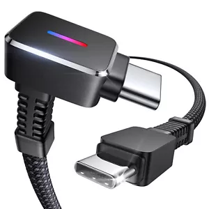 LISEN USB C to USB C Cable 10FT, 90° Right Angle Design BLACK - Picture 1 of 5