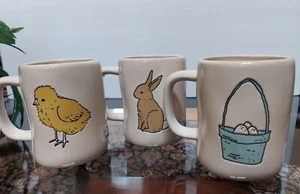Rae Dunn LL CUTE CHICK,HUNNY BUNNY,PEEP PEEP🐣 Double Sided Mugs Spring 2021VHTF - Picture 1 of 2