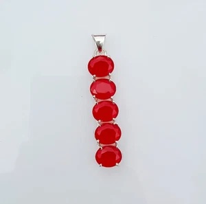 Red Topaz Gemstone Pendant 925 Sterling Silver Handmade Jewelry Pendant 2.04" - Picture 1 of 4